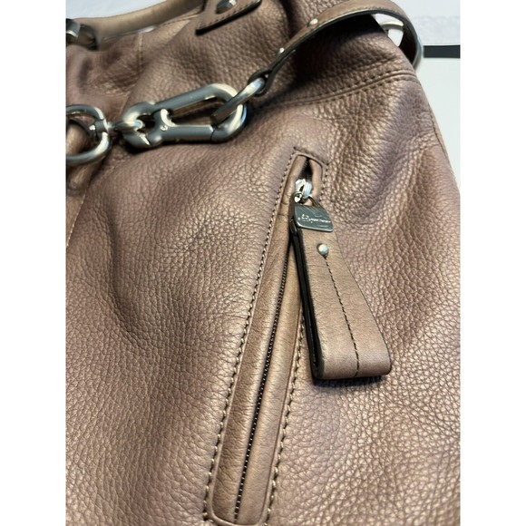 B. Makowsky Large Brown Leather Hobo Satchel Handbag Purse with Dust Cover EUC - Picture 16 of 16